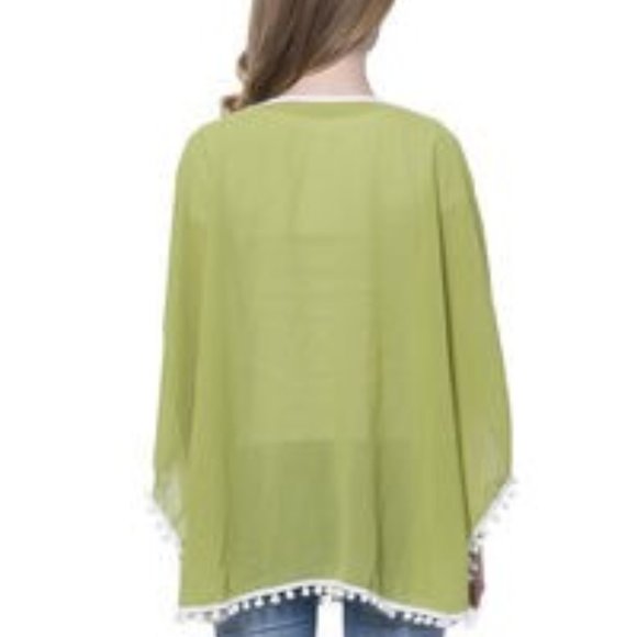 Lime Green Poncho bathing suite cover. - Picture 2 of 2